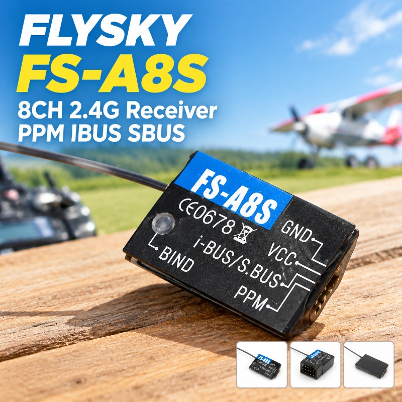 Drone Racing Receiver - FS-A8S 2.4GHz 8채널 미니 RC 수신기,