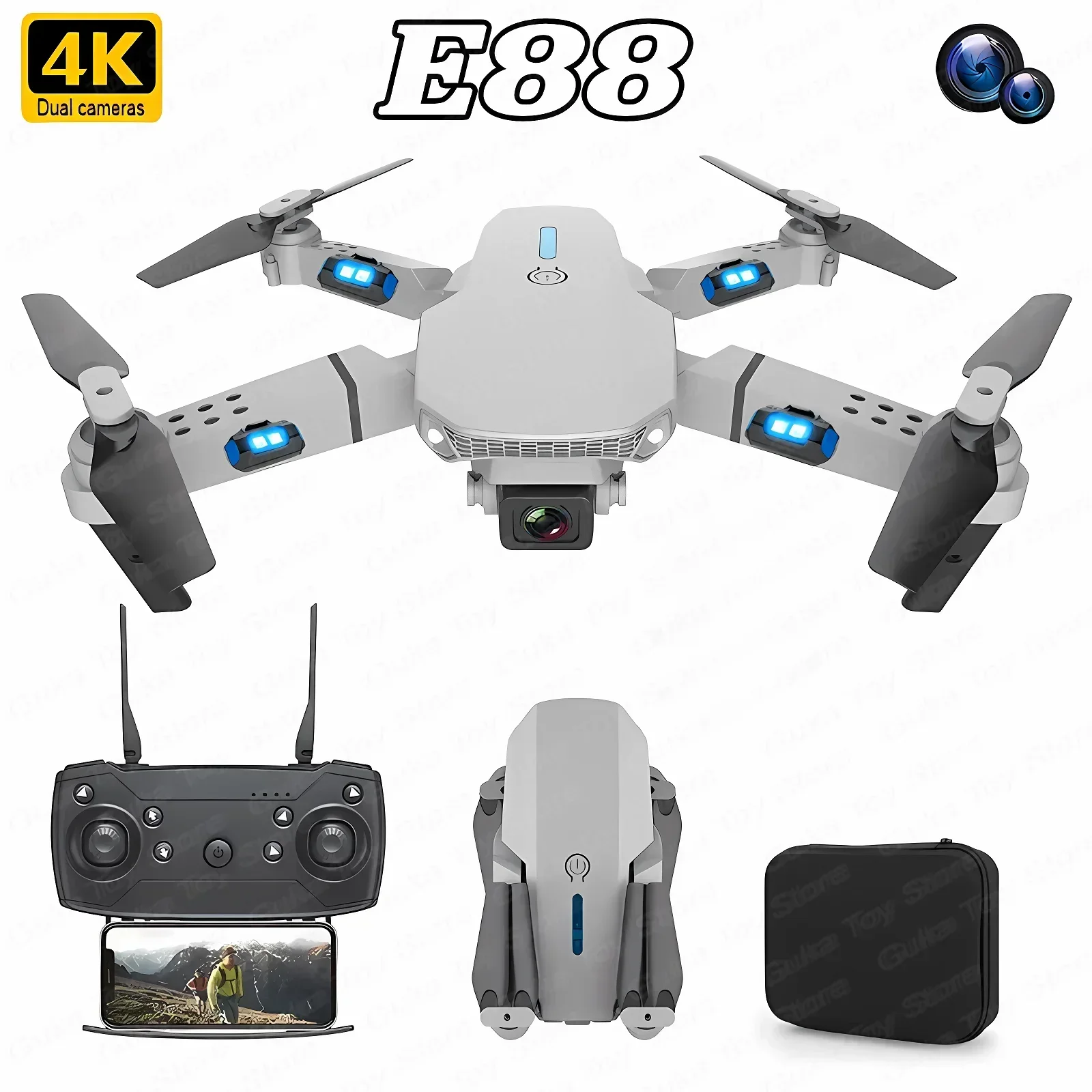 Drone Racing Camera - E88 프로 와이파이 FPV 드론, 광각