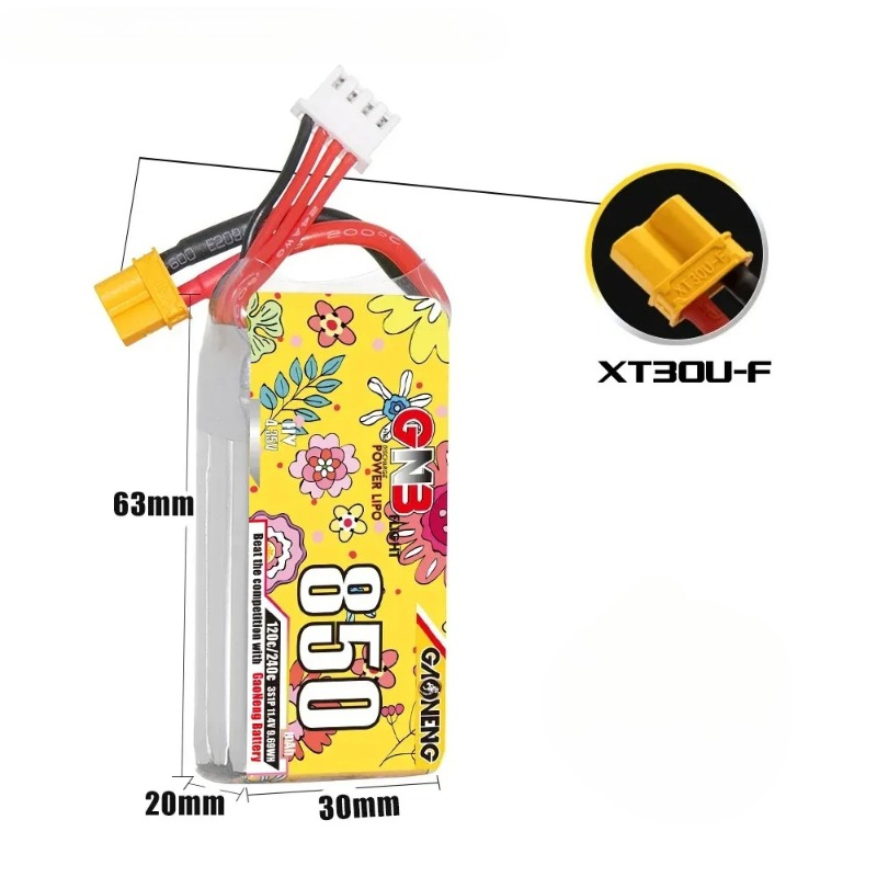 1pcs 새로운 GNB LiHV 3S 11.4V 850 - Drone Racing Battery 리뷰 및 가격