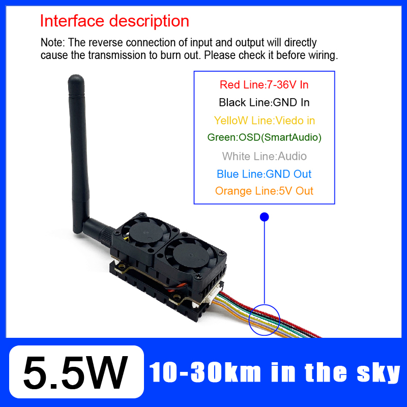 장거리 5.8GHz 5.5W 비디오 송신기 VTX 48 - Drone Racing Frame 리뷰 및 가격